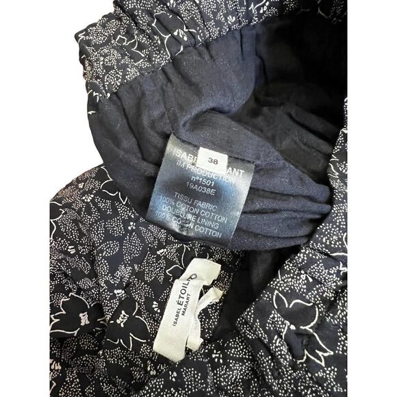𝅺isabel Marant Etoile Pants 100% Cotton Black‎ Floral Size 38 (FR), M (US) - Picture 9 of 12